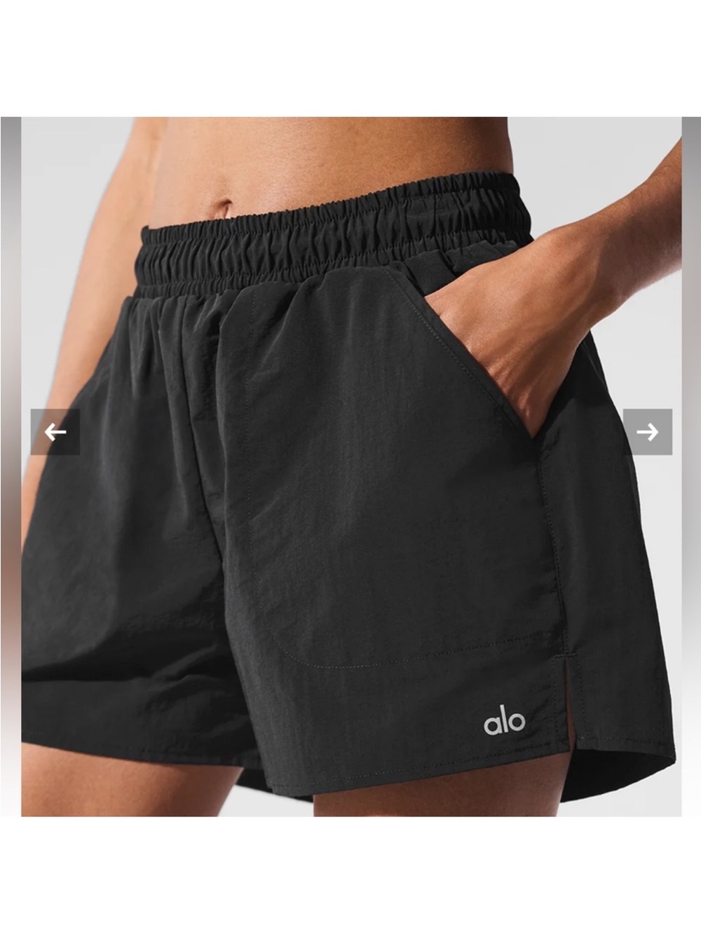 Alo Yoga Alumni High Rise Black Shorts 3" Sz XS 2-4 W6273R